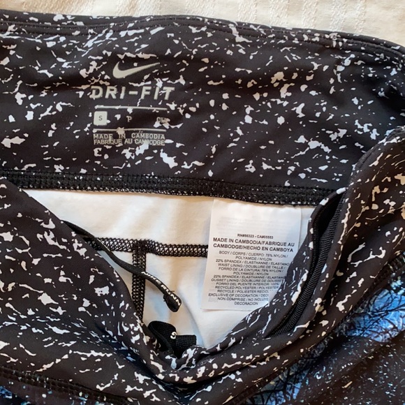 Nike blue pattern running leggings size small - Picture 3 of 5